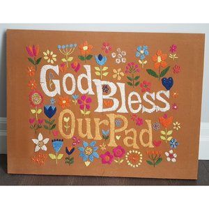 God Bless Our Pad Embroidered